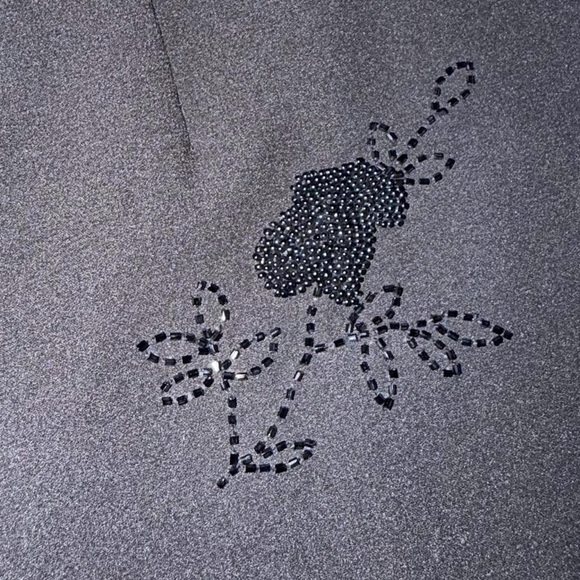 Vintage Betsy Lauren Black Wide-Leg beaded sheer overlay - Picture 7 of 7